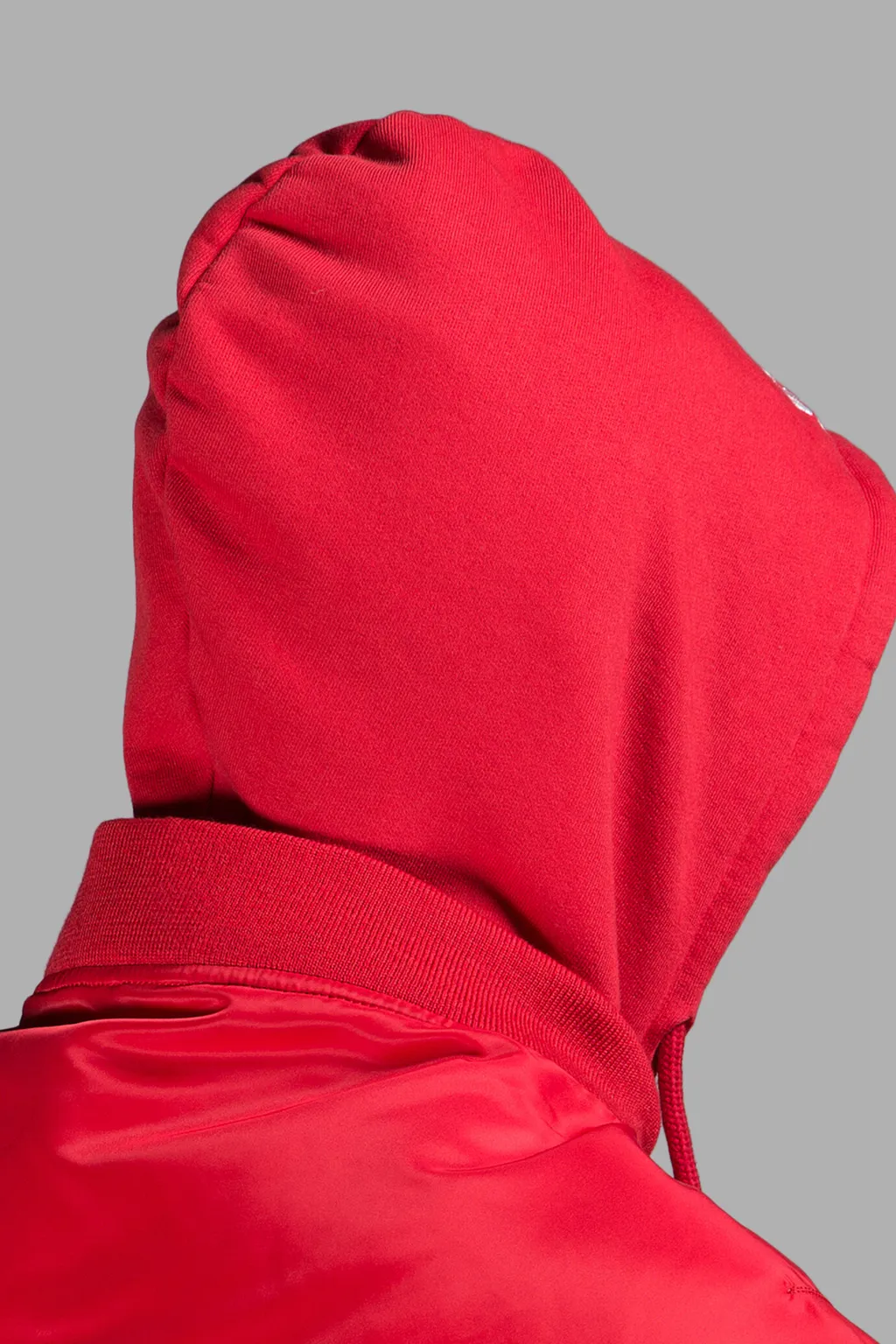 Red Bomber Jacket With Hood