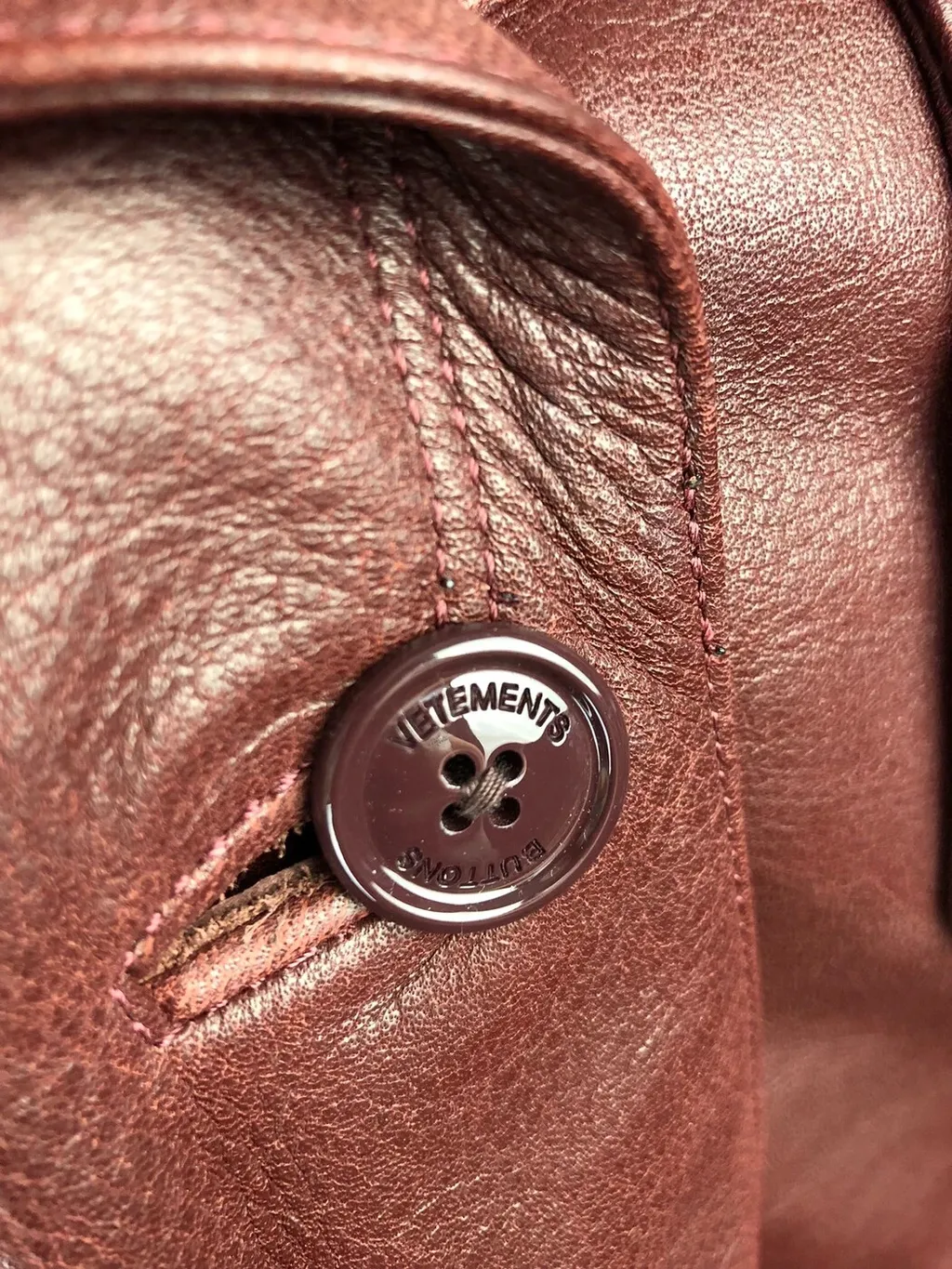 Burgundy Leather Trench Coat