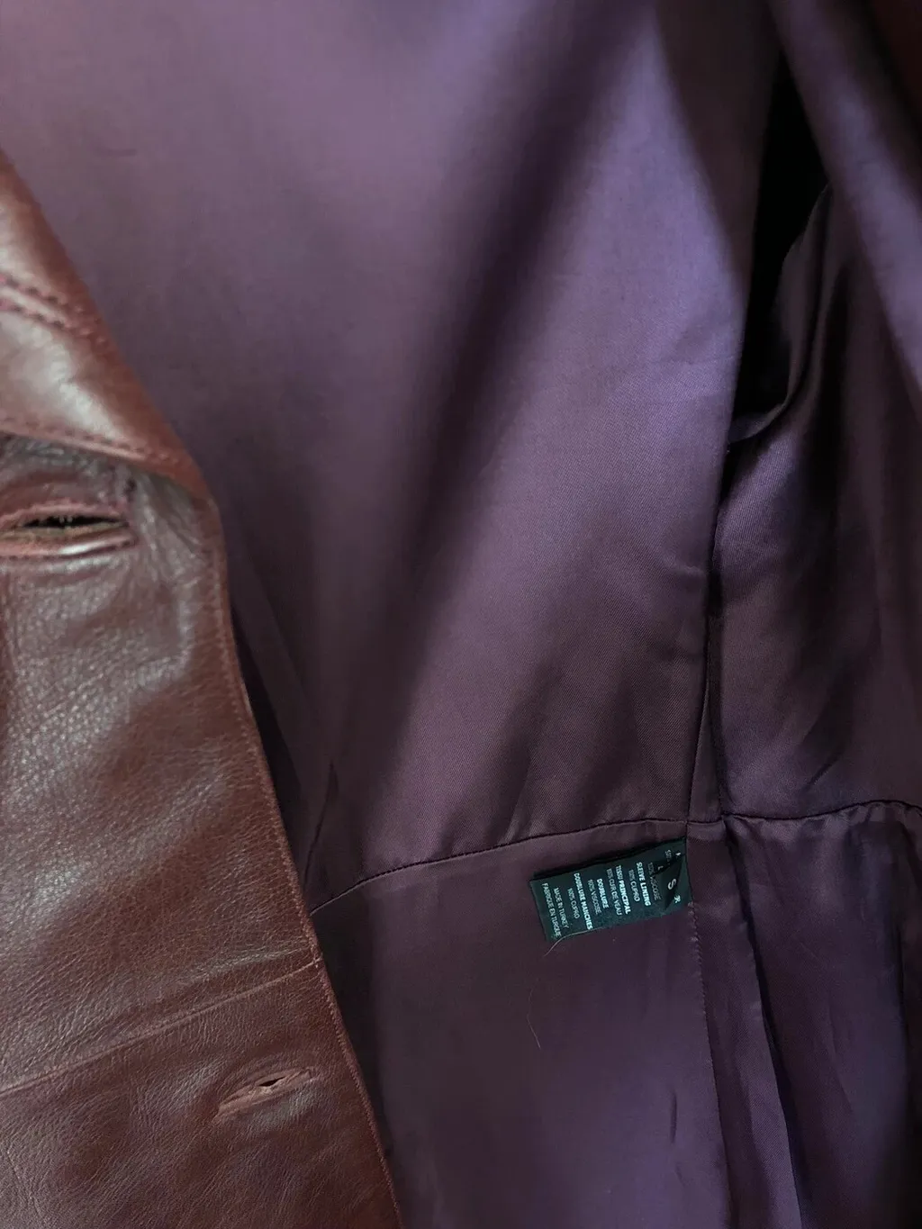 Burgundy Leather Trench Coat
