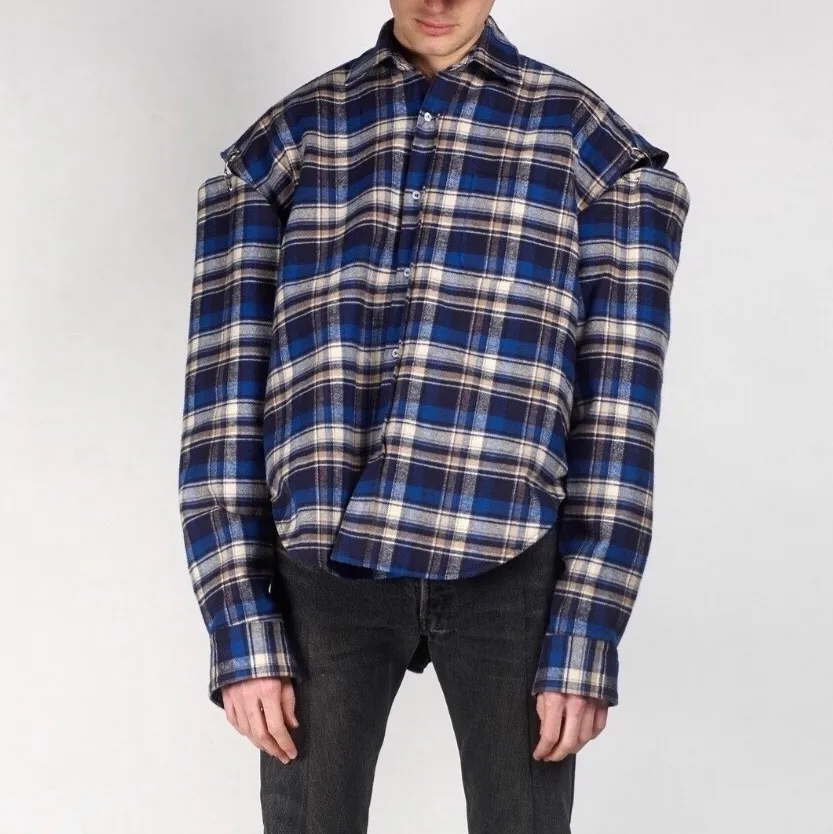 Plaid Shoulder Pads Shirt
