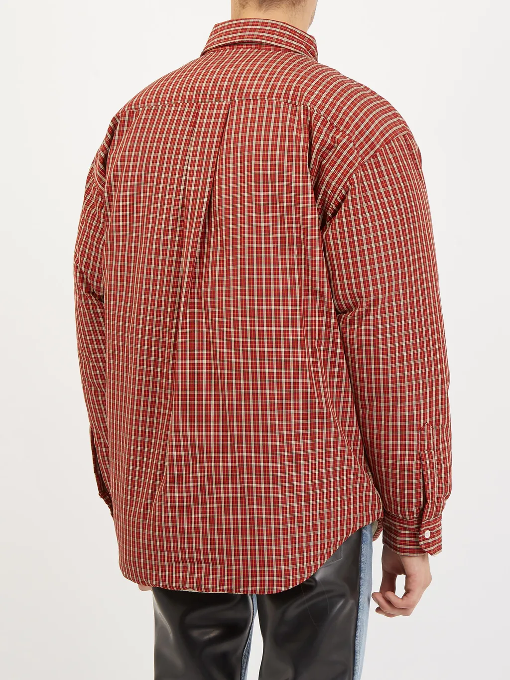 Checked Padded Canvas Shirt Jacket