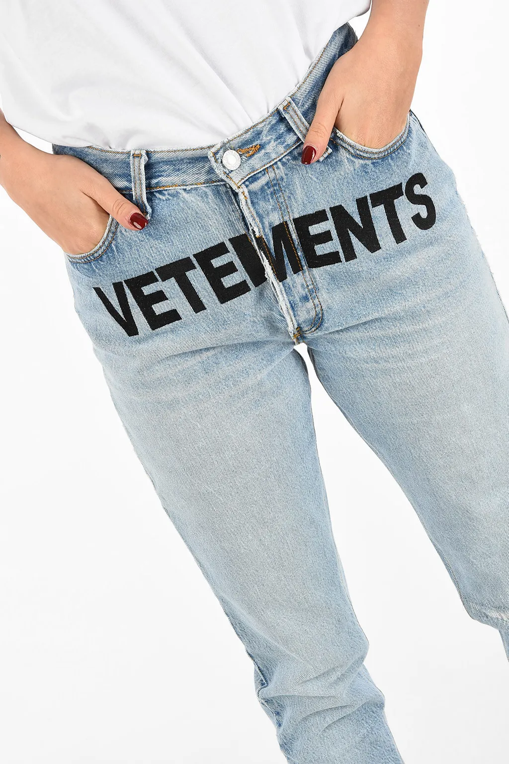 Logo Embroidered Jeans