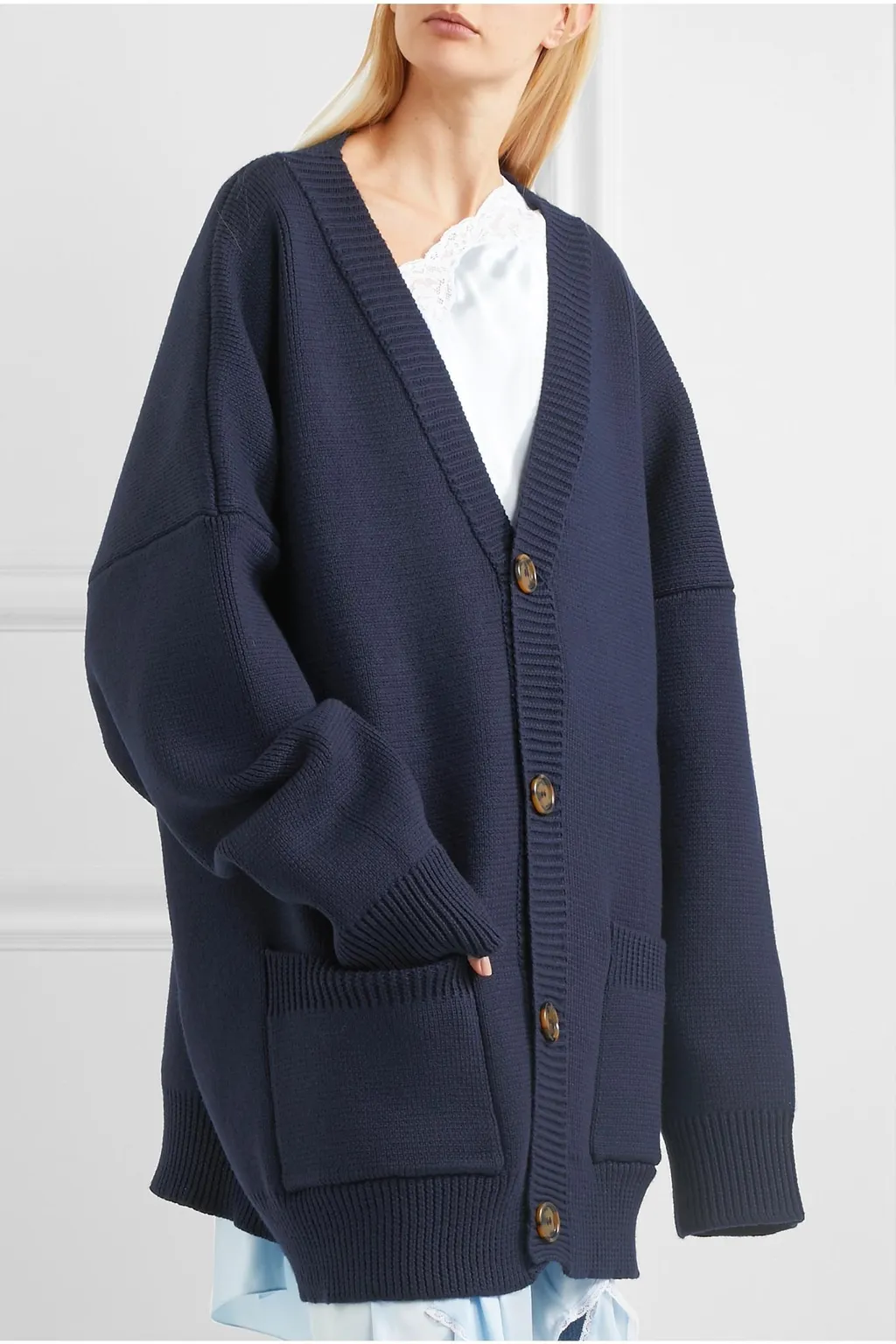 Oversized Navy Cardigan