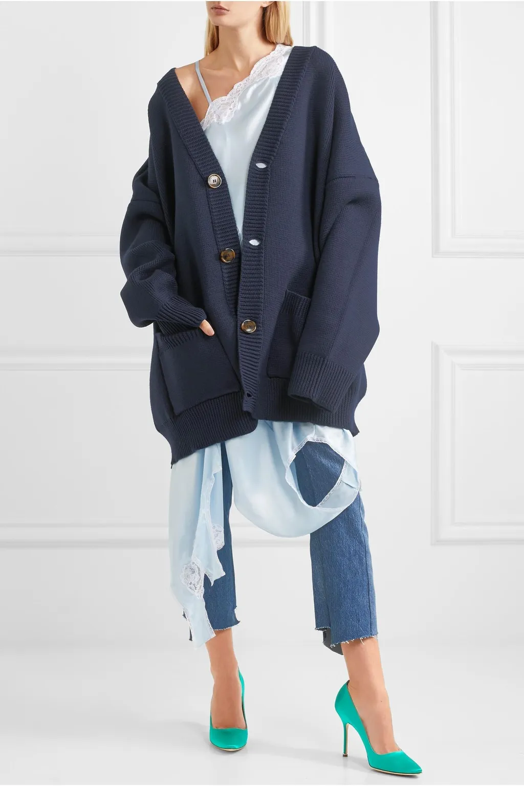 Oversized Navy Cardigan