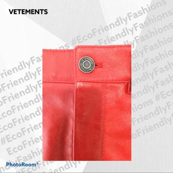 Red Leather Mini Skirt