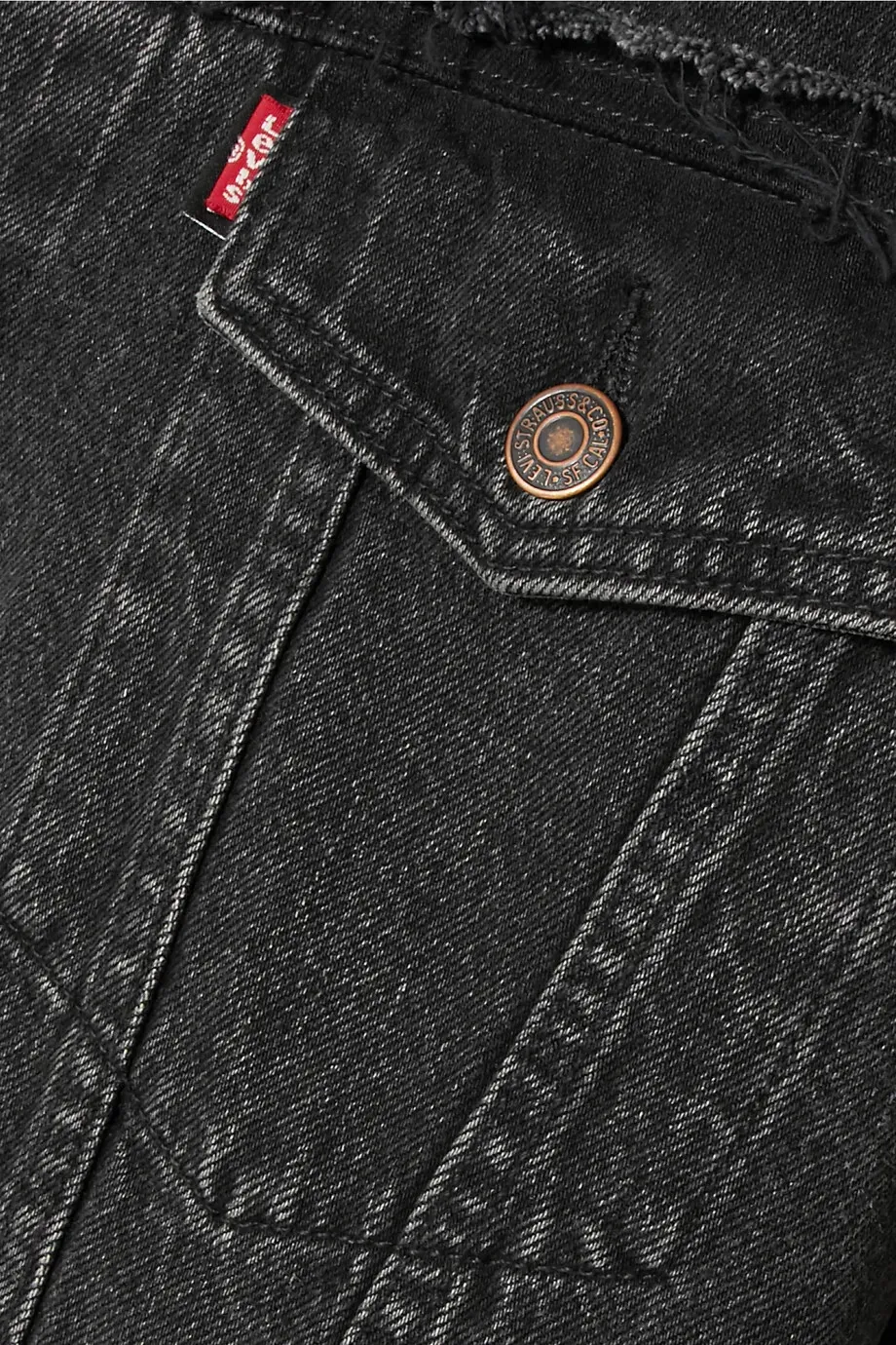Black Denim Fringed Jacket