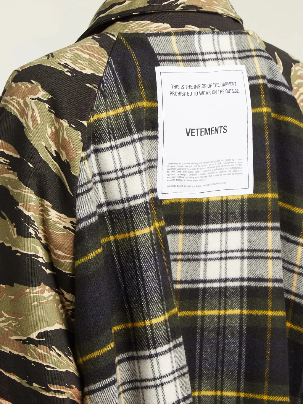 Camo Plaid Scarf Coat