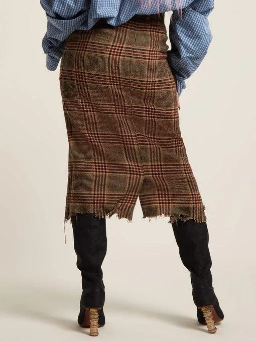 Plaid Wrap Skirt