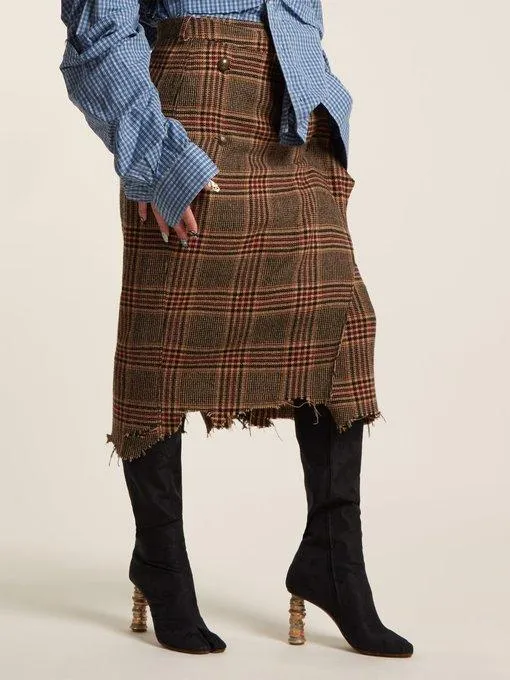 Plaid Wrap Skirt