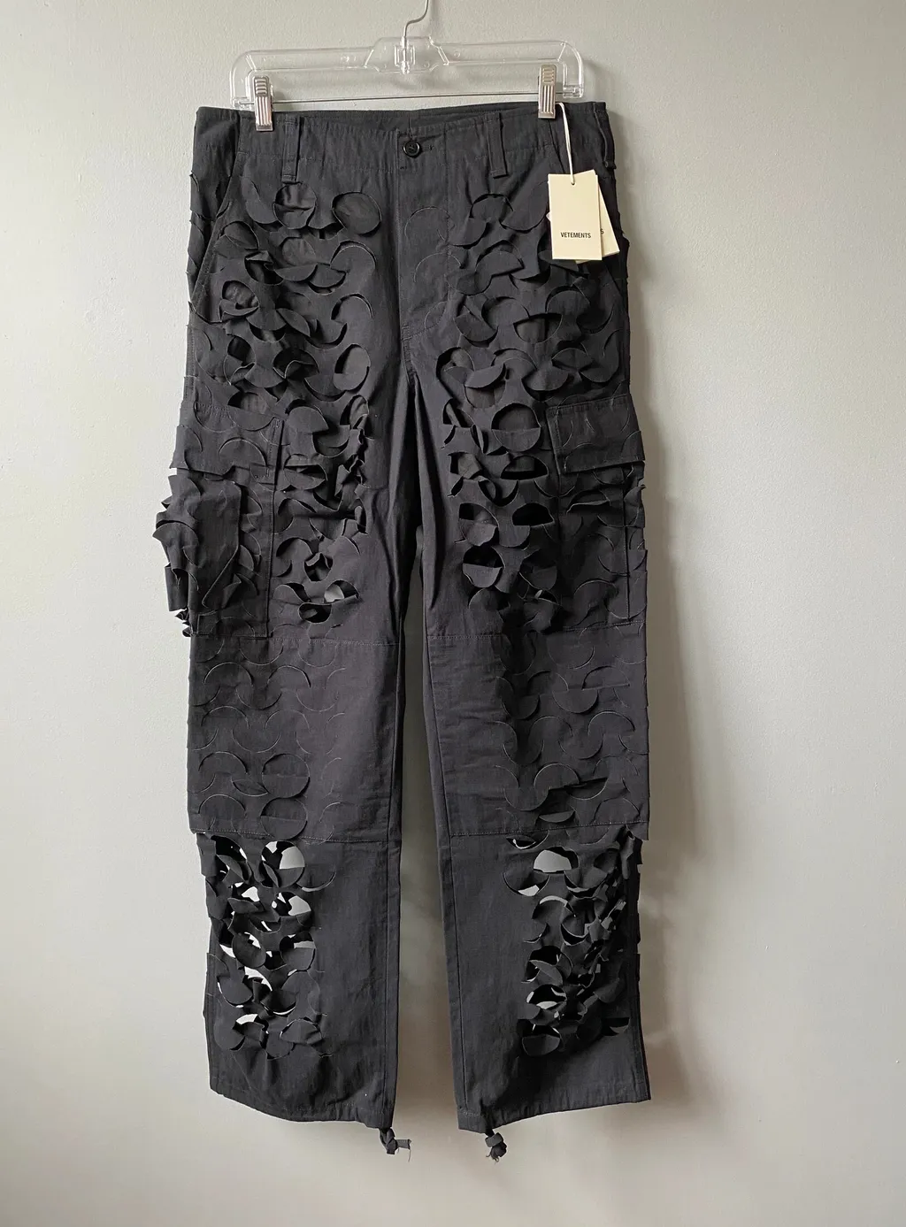 Cutout Black Cargo Pants