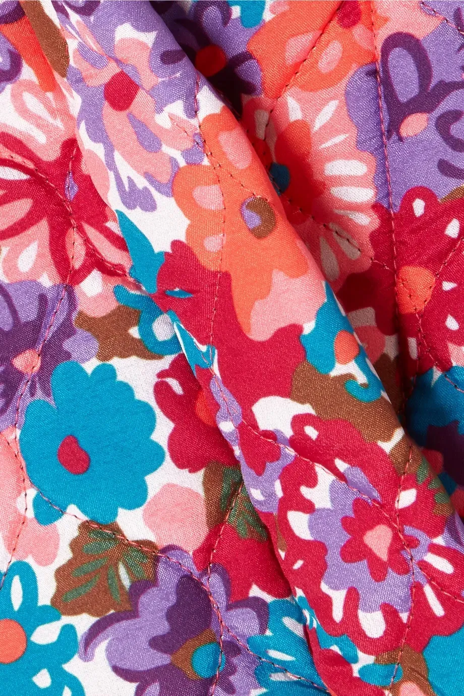 Floral Quilted Hooded Coat