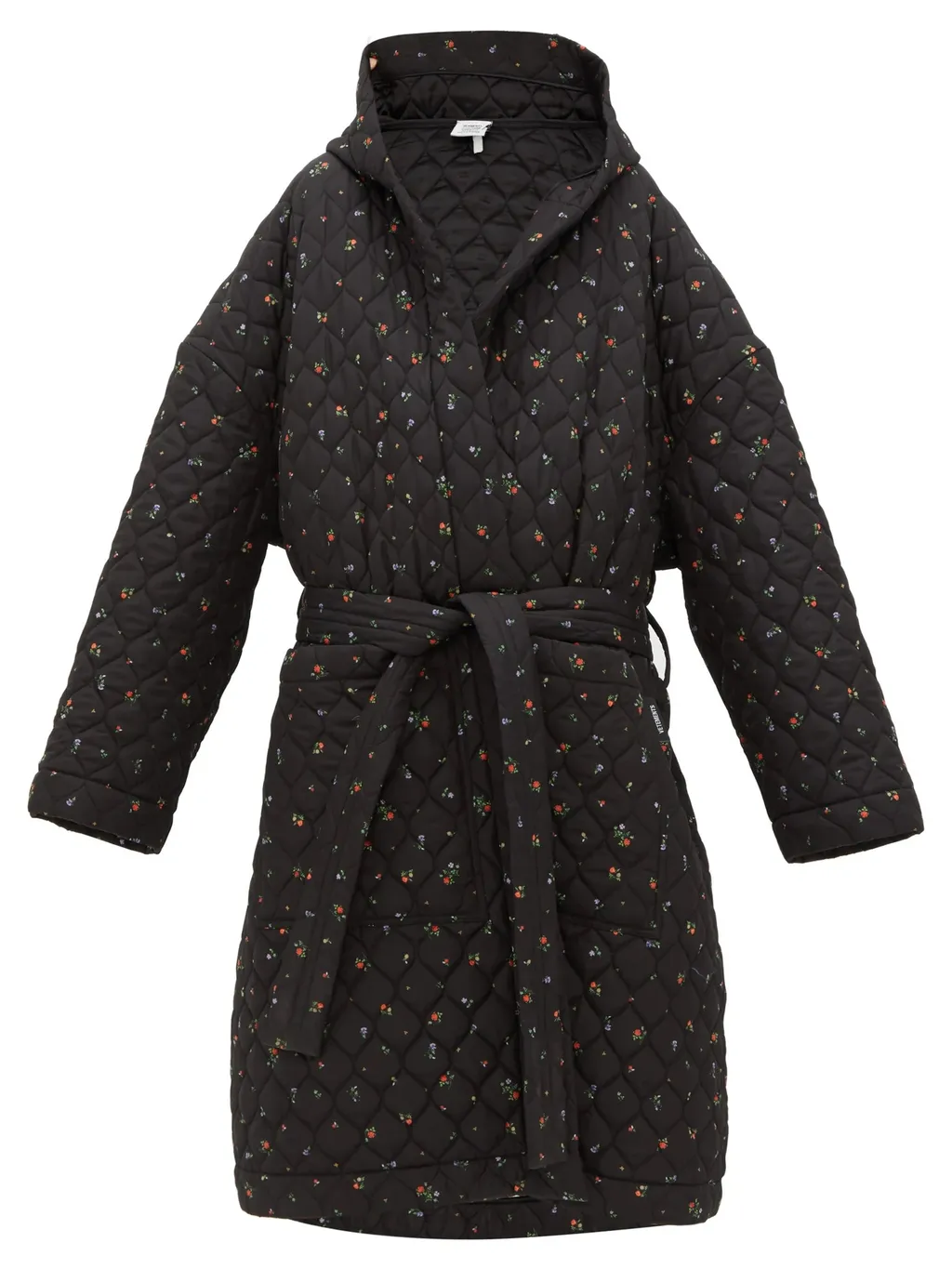 Floral Quilted Hooded Coat