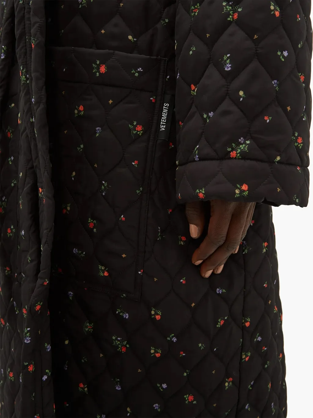 Floral Quilted Hooded Coat
