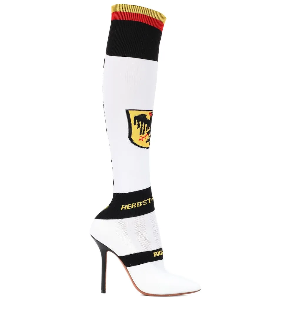 Germany Knit Sock Heel Boots