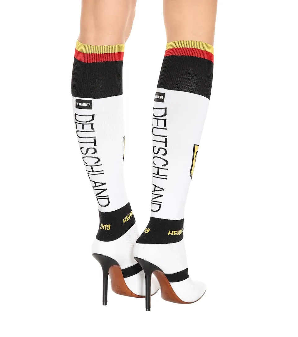 Germany Knit Sock Heel Boots