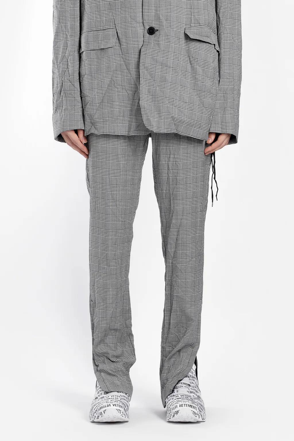 Grey Plaid Trousers