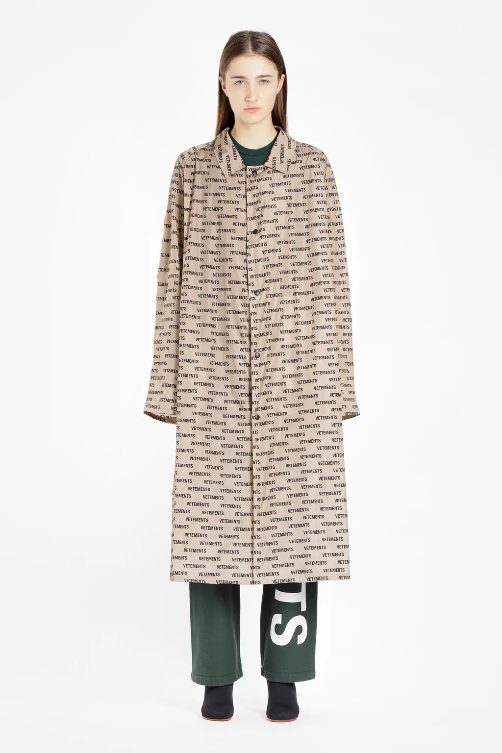 Logo All-Over Print Coat