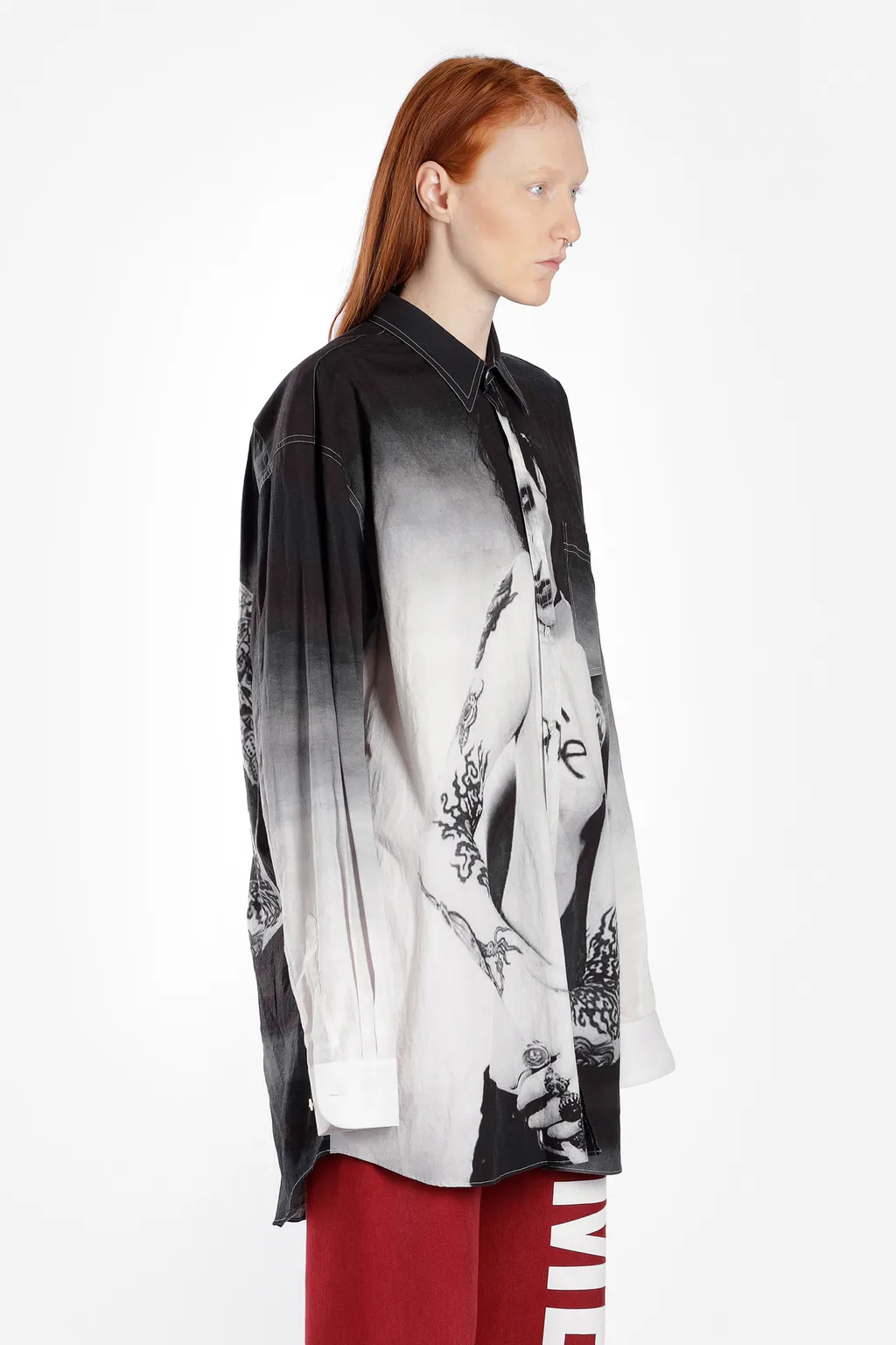 Marilyn Manson Print Button-Down Shirt