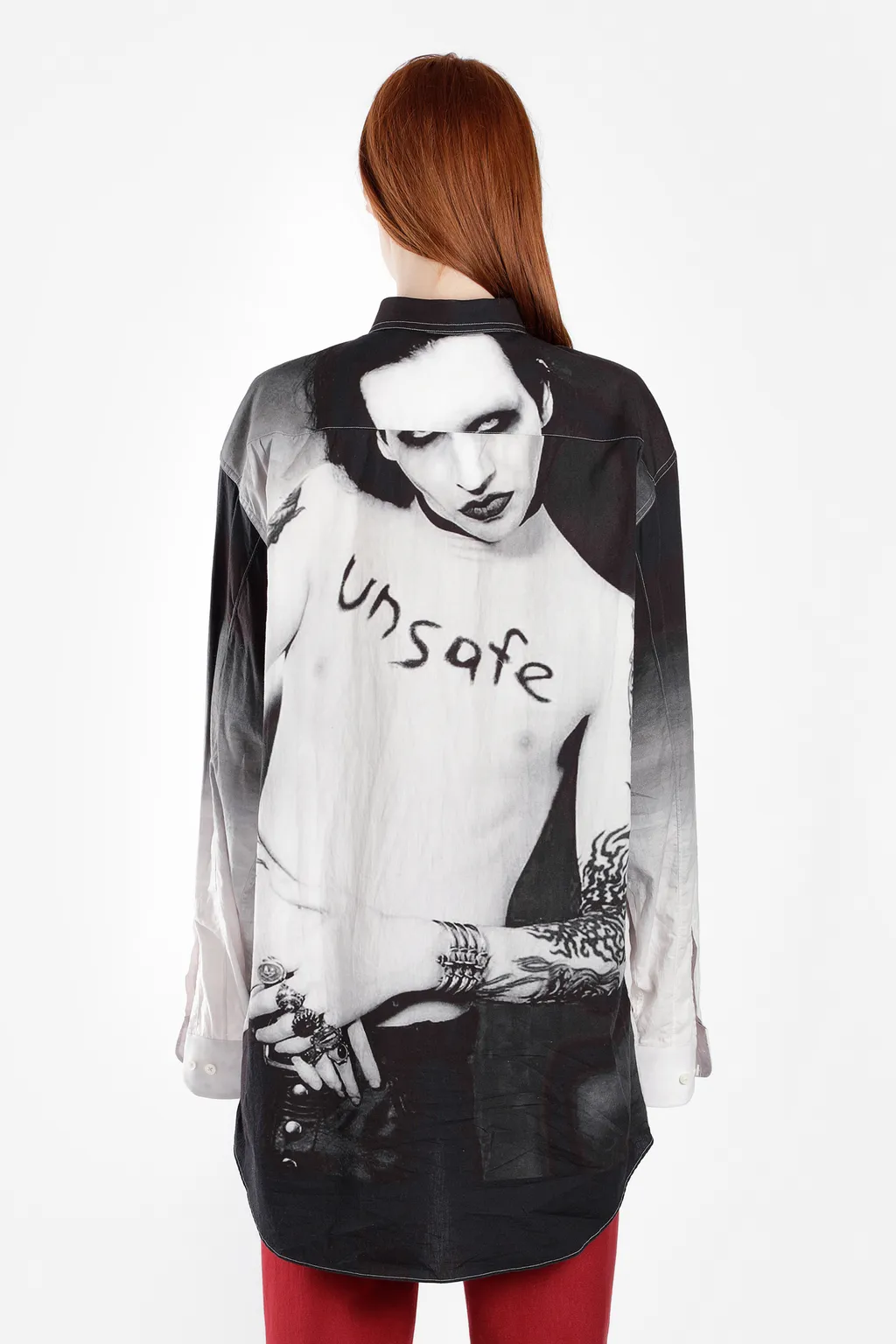 Marilyn Manson Print Button-Down Shirt