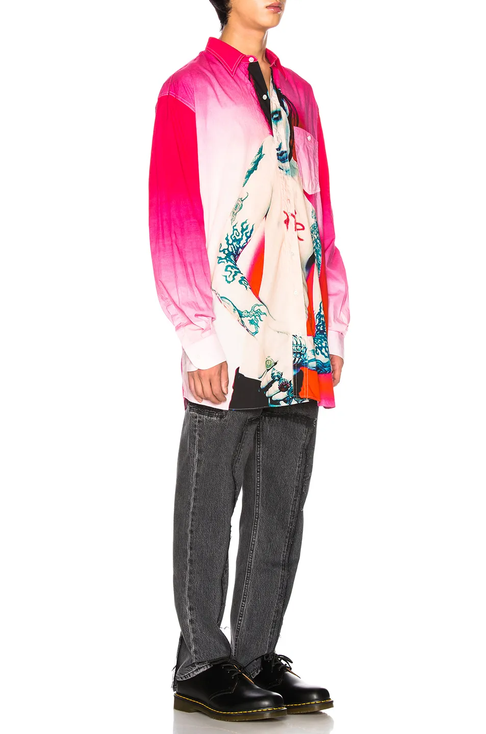 Marilyn Manson Print Button-Down Shirt