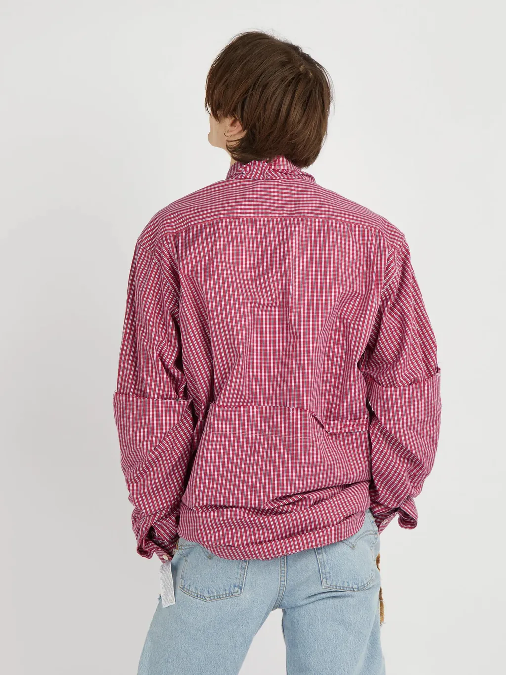Red Checkered Distressed Shirt