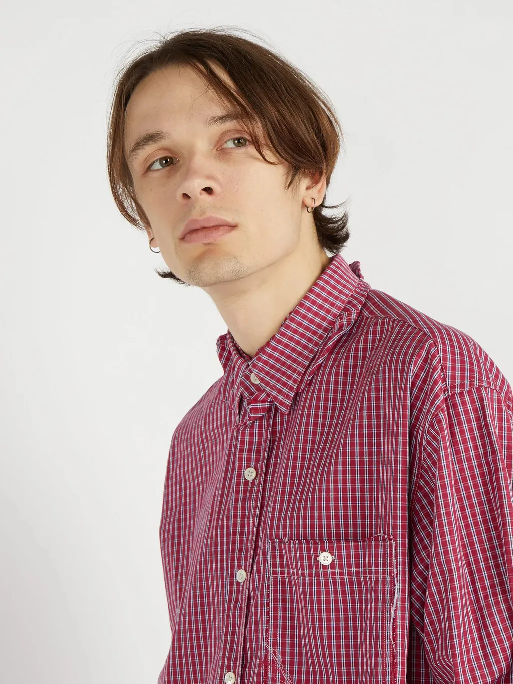 Red Checkered Distressed Shirt