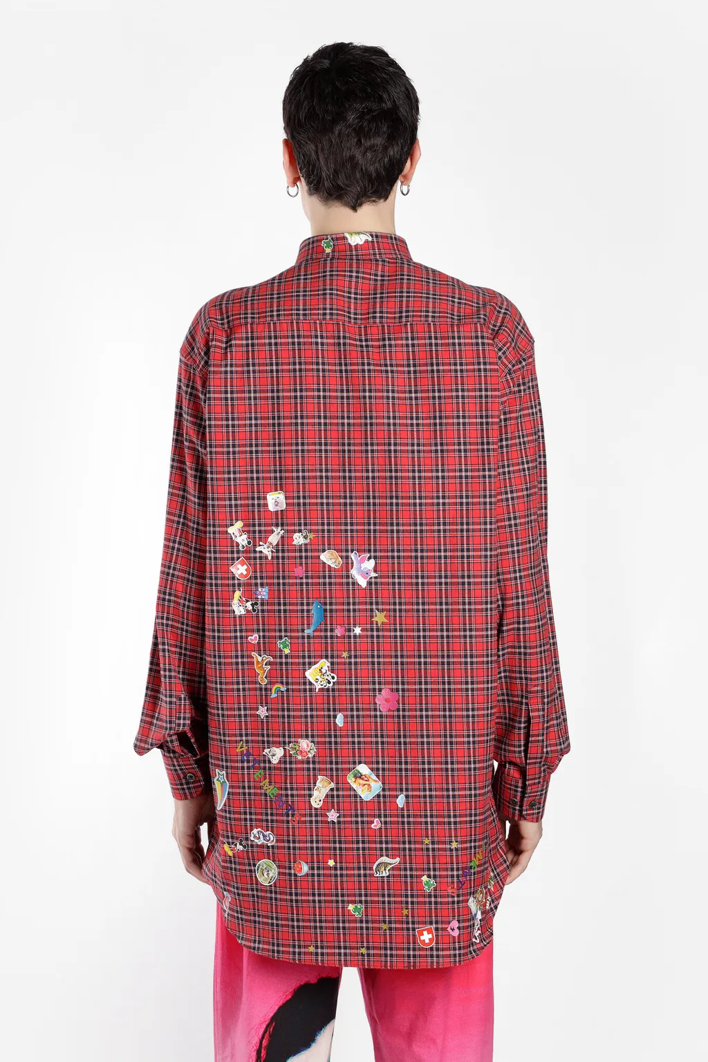 Red Sticker Plaid Shirt