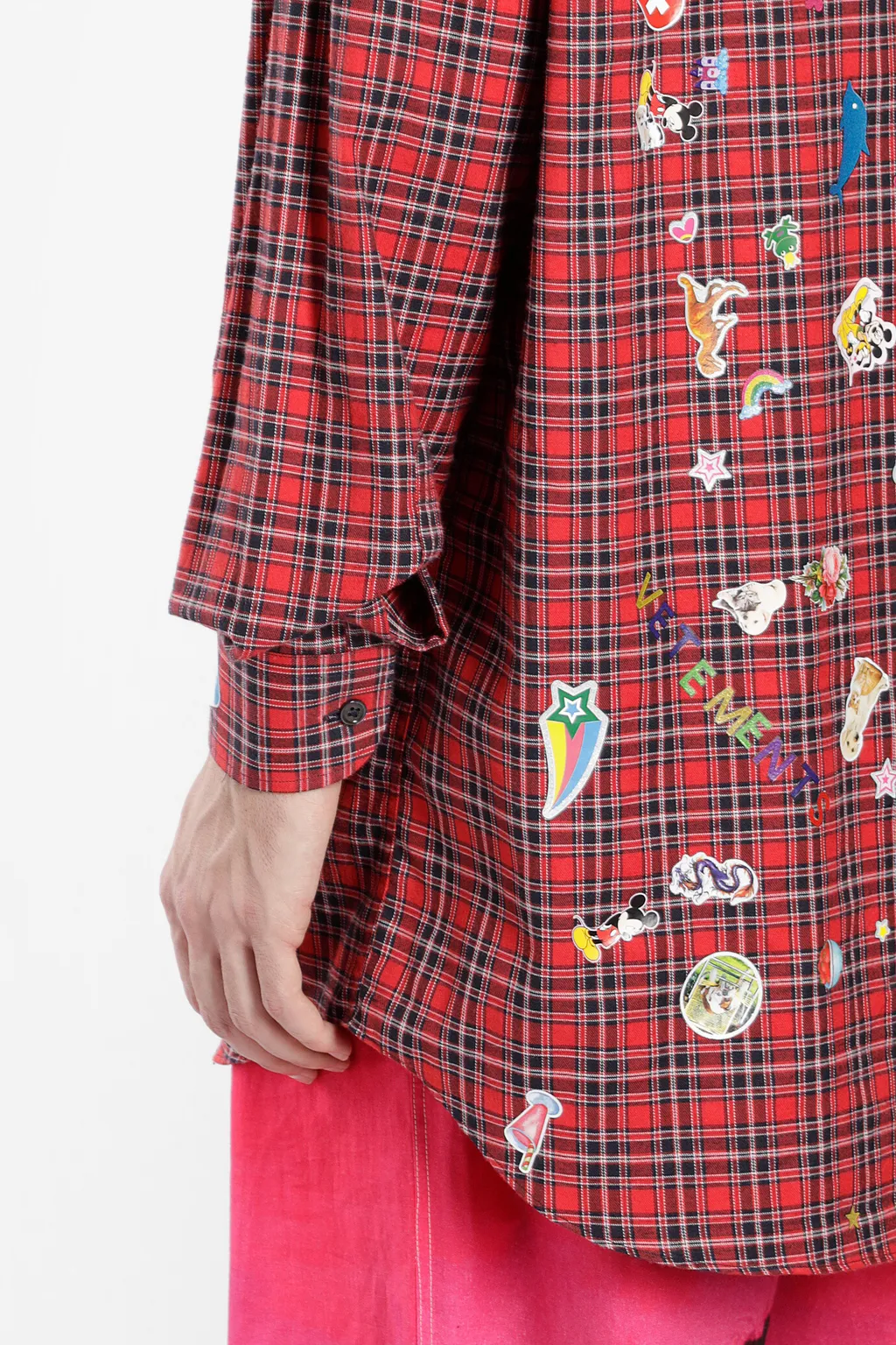 Red Sticker Plaid Shirt