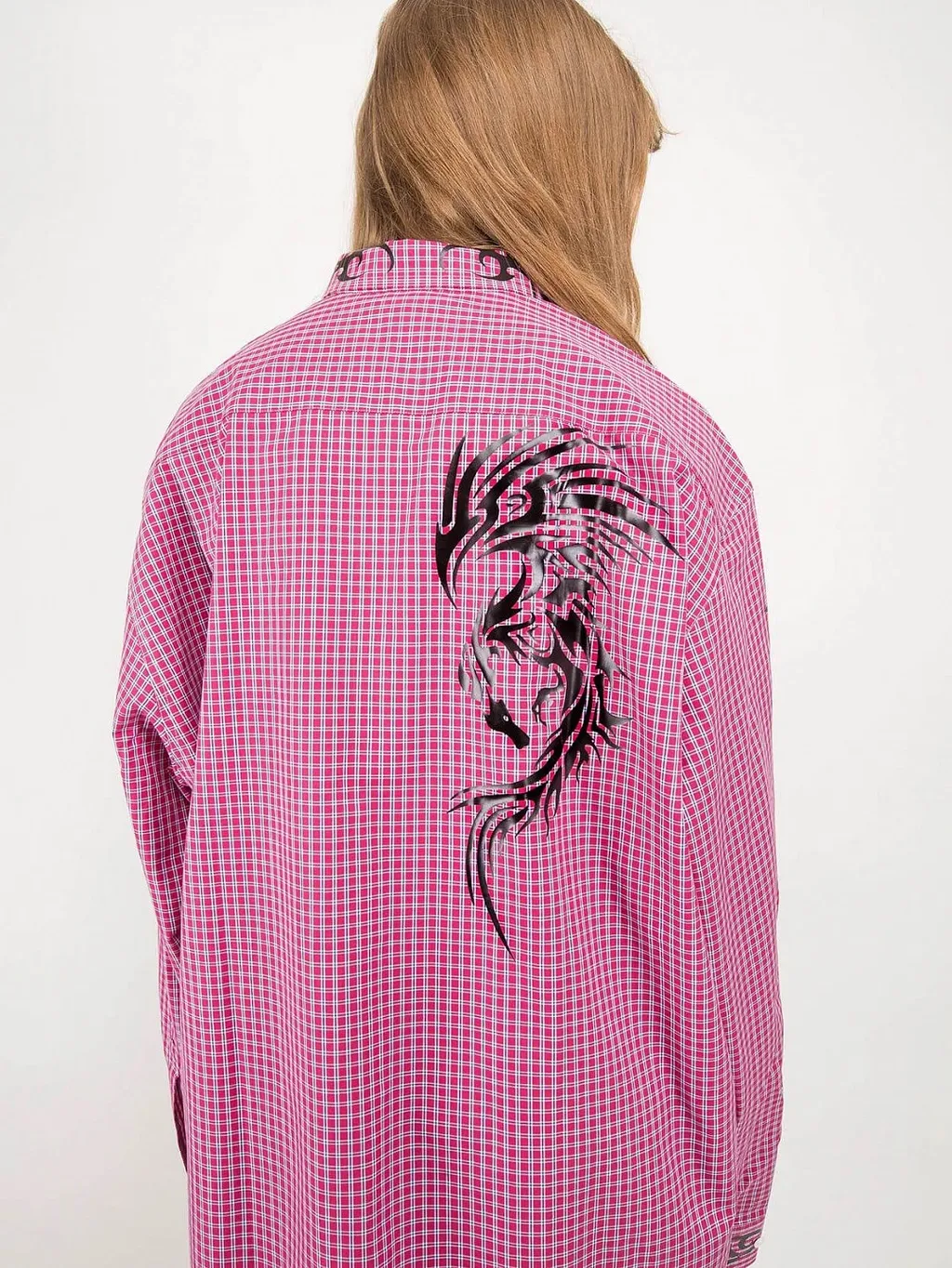 Red Tribal Checkered Shirt