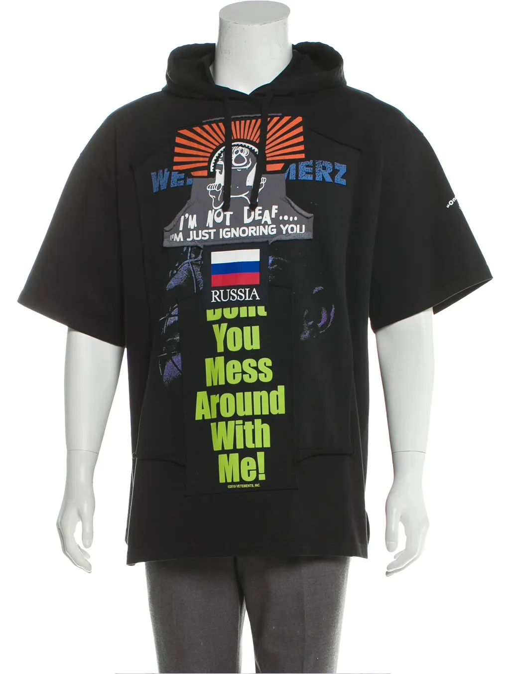 Russia Patches Short Sleeve Hoodie
