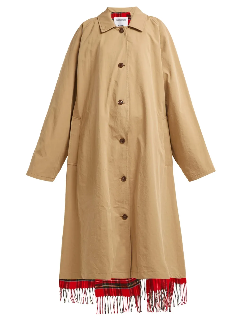 Tartan Plaid Lined Trench Coat