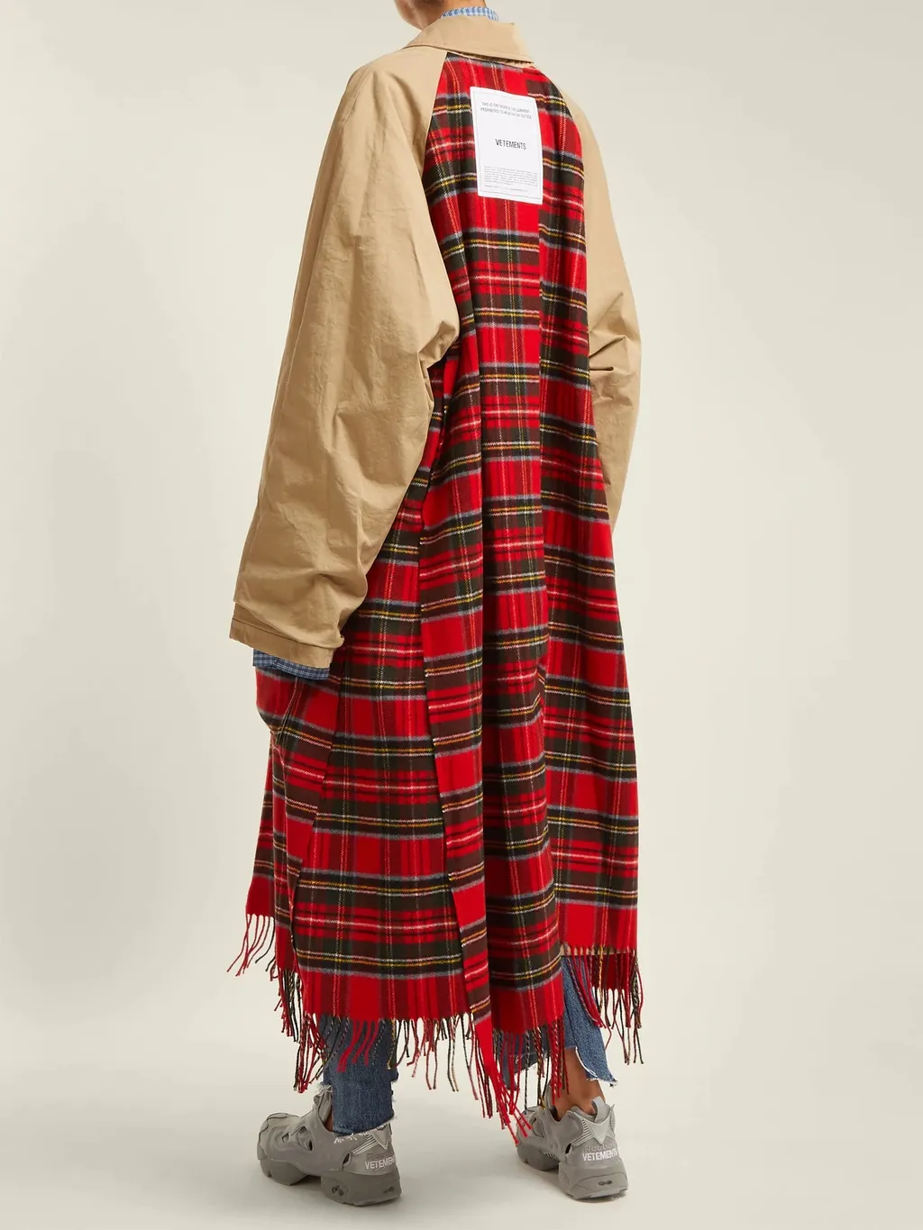 Tartan Plaid Lined Trench Coat