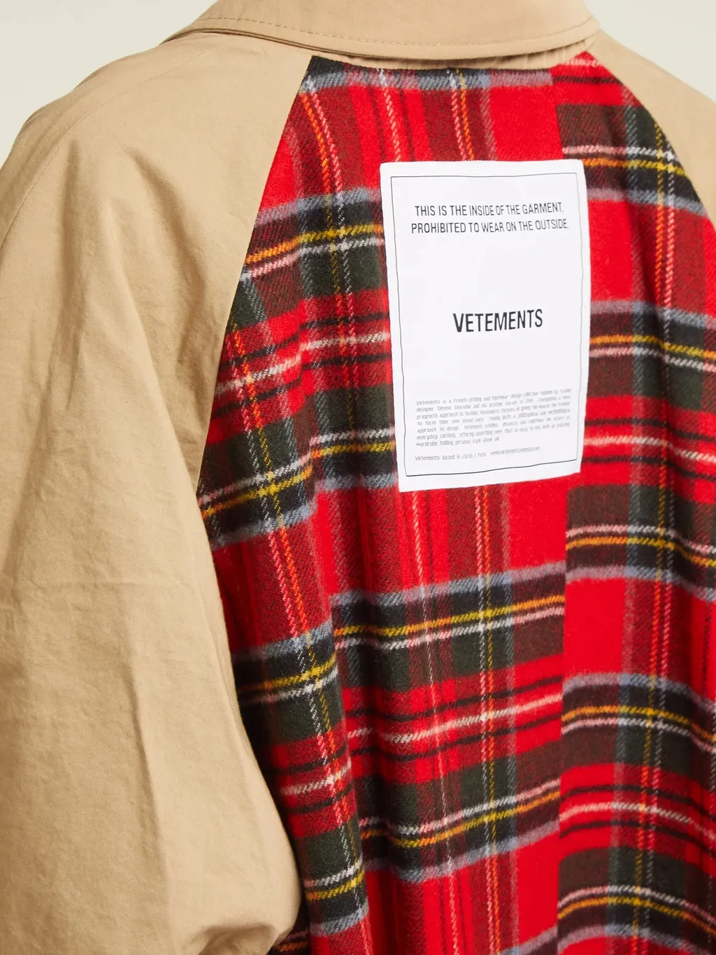 Tartan Plaid Lined Trench Coat