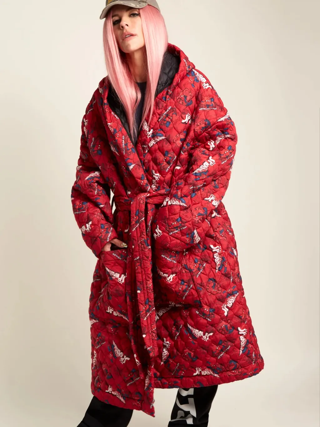 Spiderman Hooded Quilted Coat