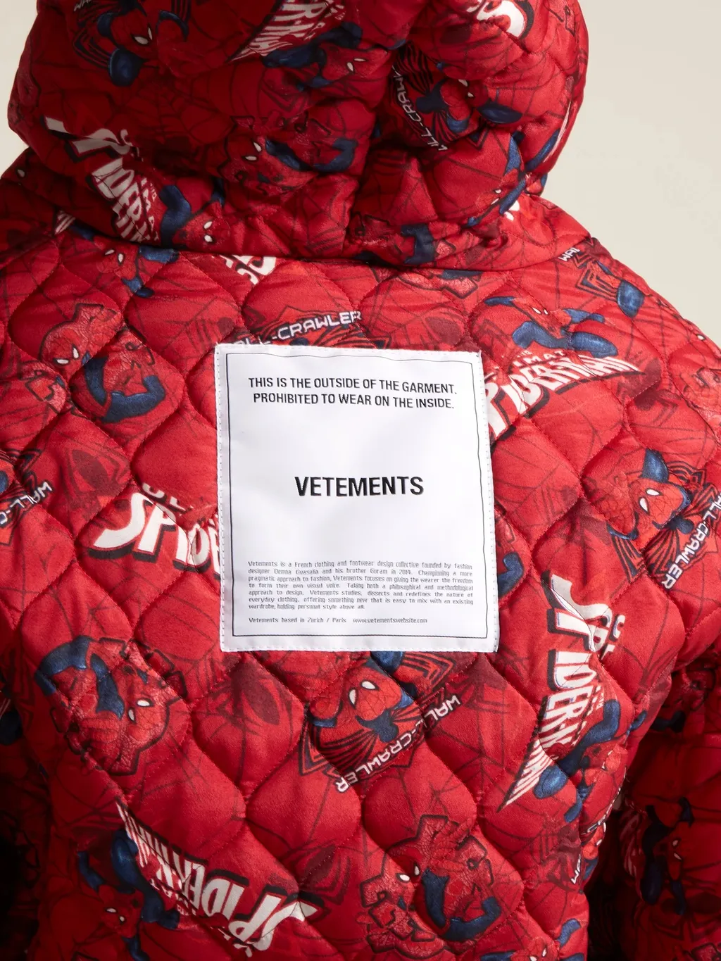Spiderman Hooded Quilted Coat