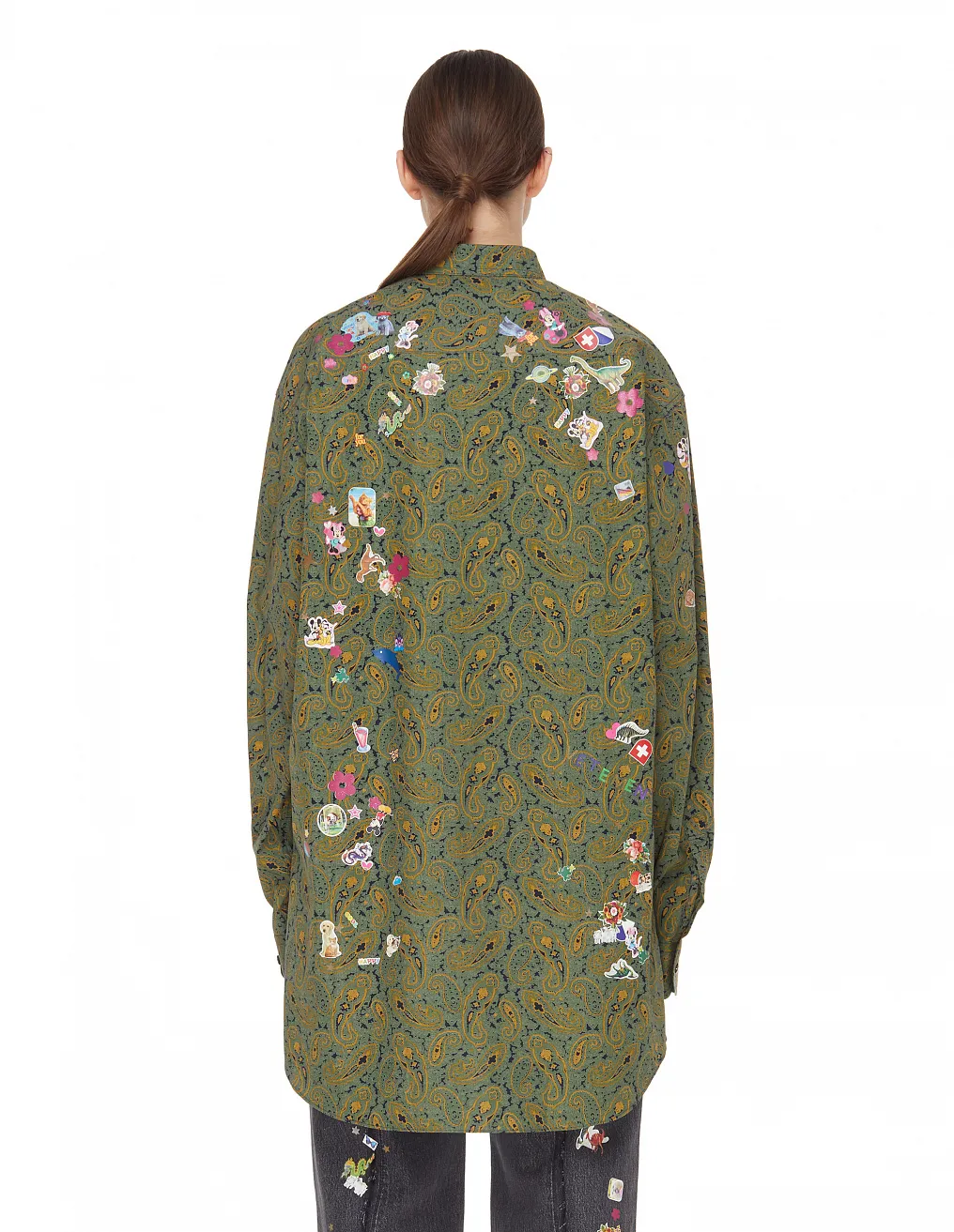 Sticker Print Button-Down Shirt