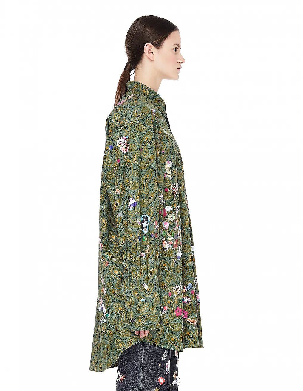 Sticker Print Button-Down Shirt