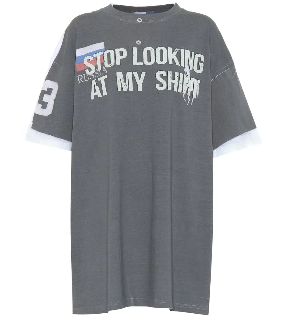 Stop Looking At My Shirt Oversized T-Shirt