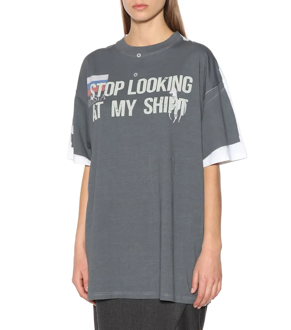 Stop Looking At My Shirt Oversized T-Shirt