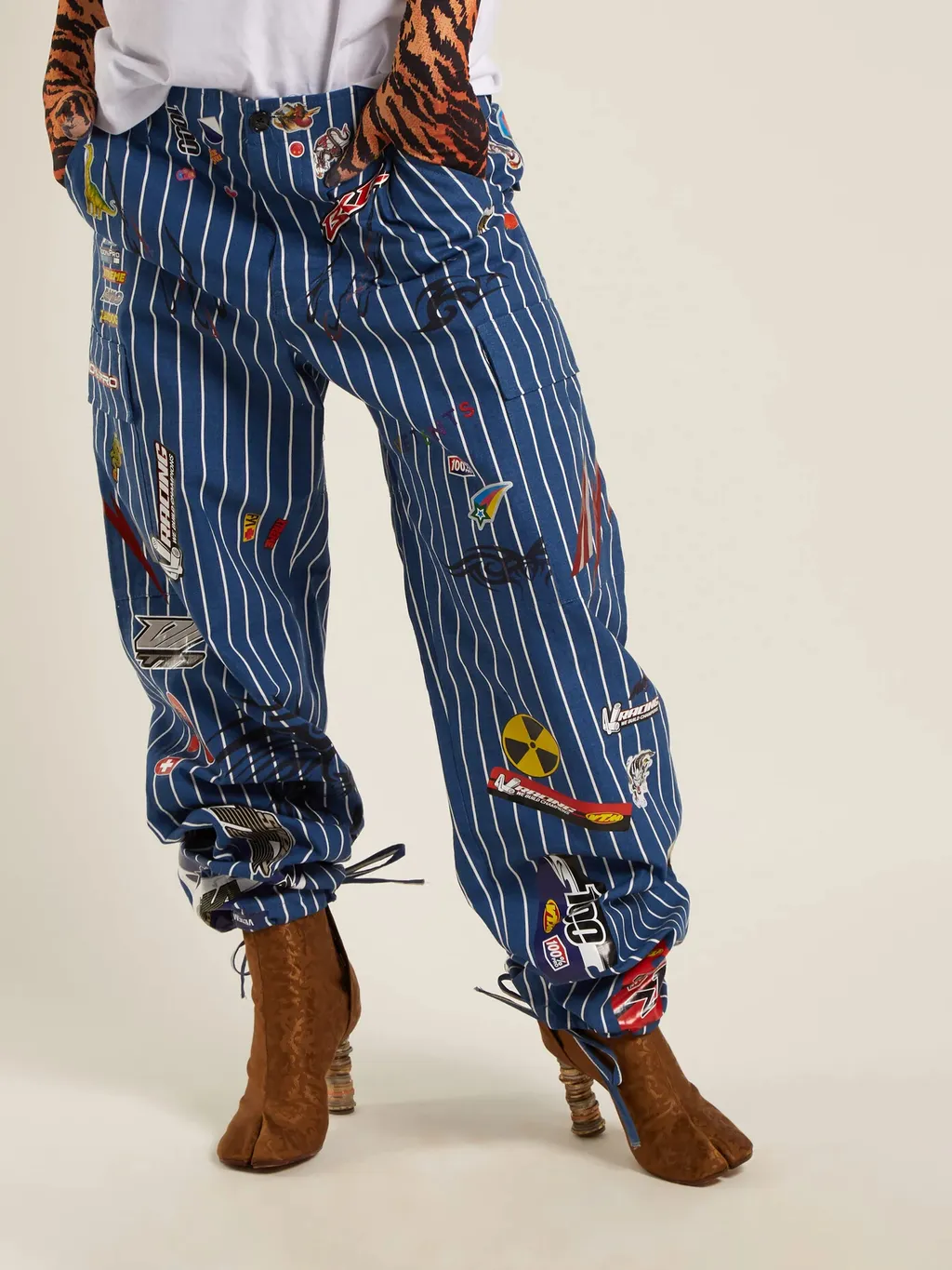 Stripe Sticker Cargo Pants