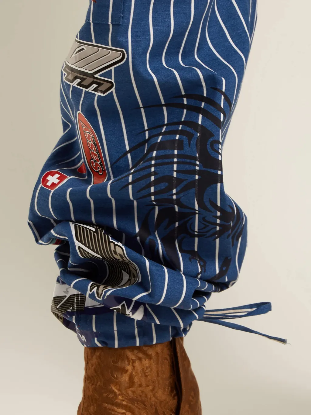 Stripe Sticker Cargo Pants
