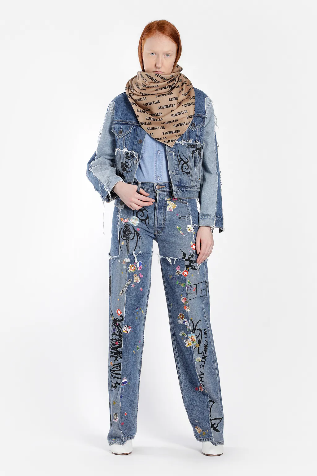 Tribal Deconstructed Denim Jacket