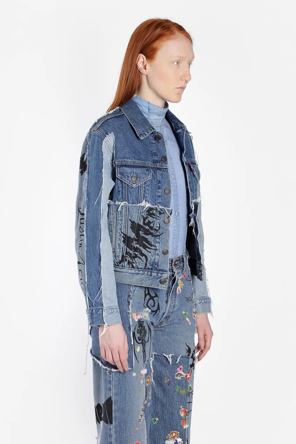 Tribal Deconstructed Denim Jacket