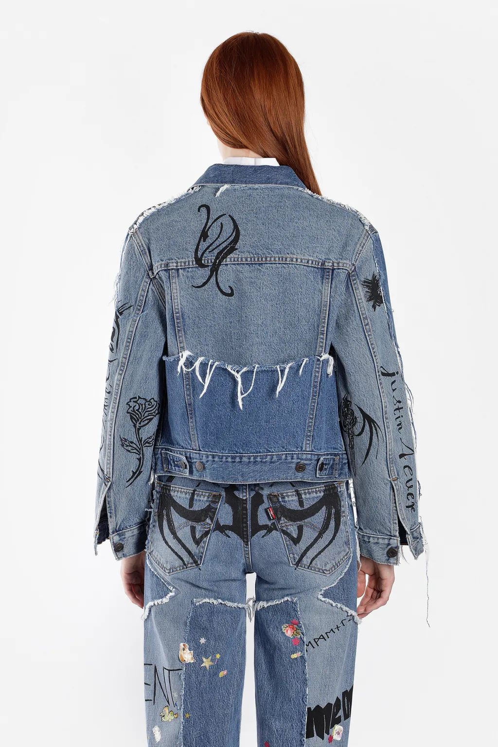 Tribal Deconstructed Denim Jacket