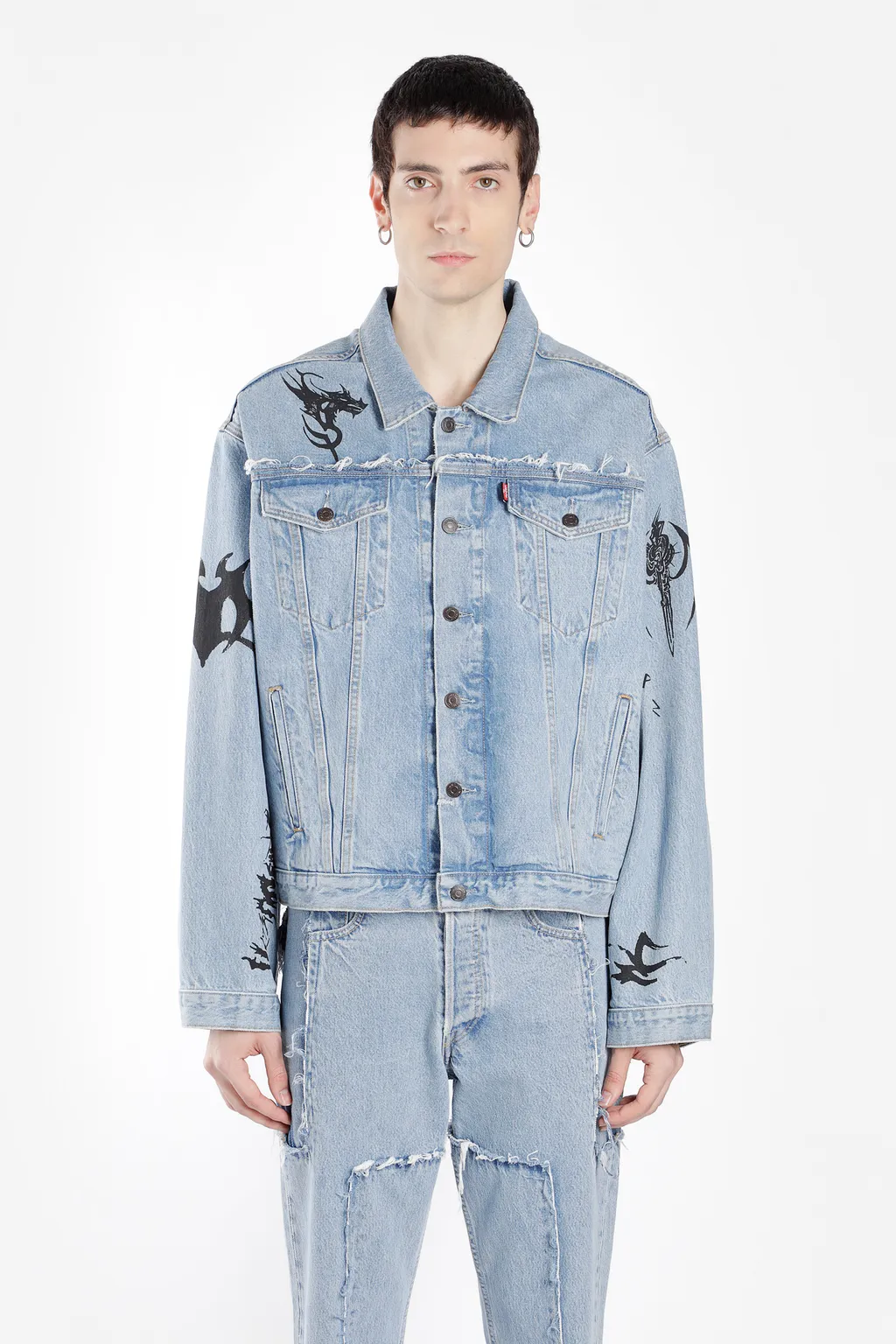 Tribal Deconstructed Denim Jacket