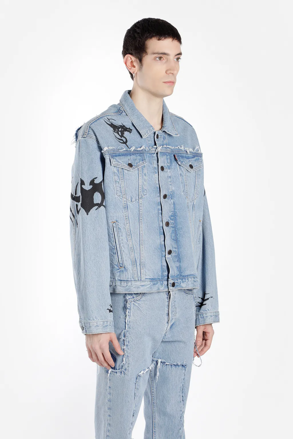Tribal Deconstructed Denim Jacket