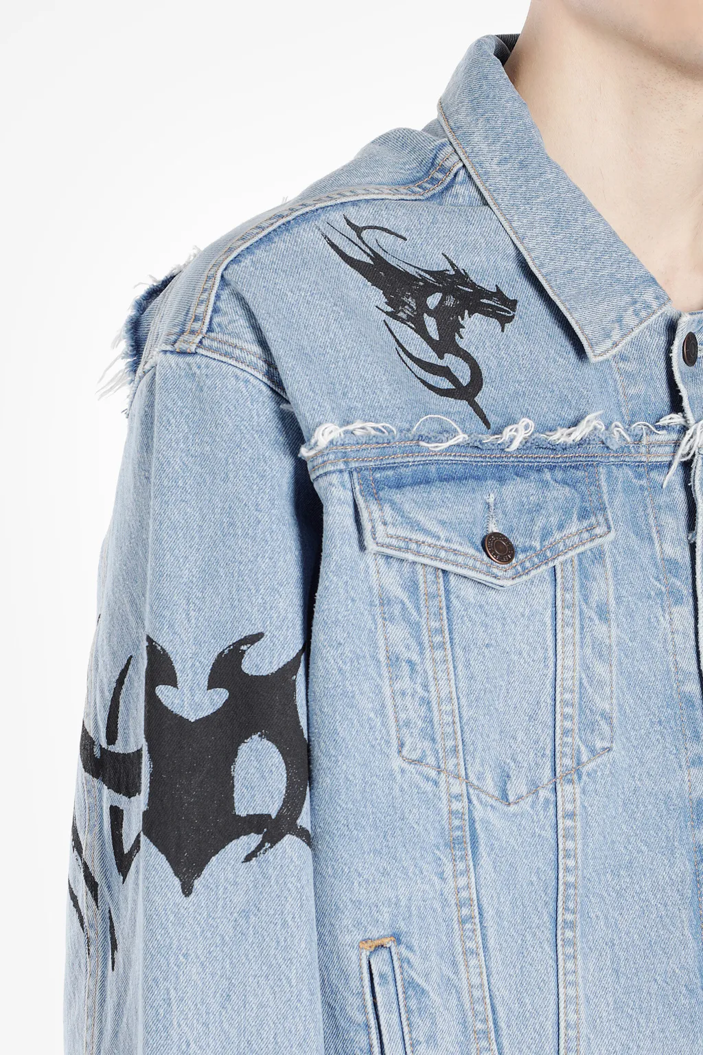 Tribal Deconstructed Denim Jacket