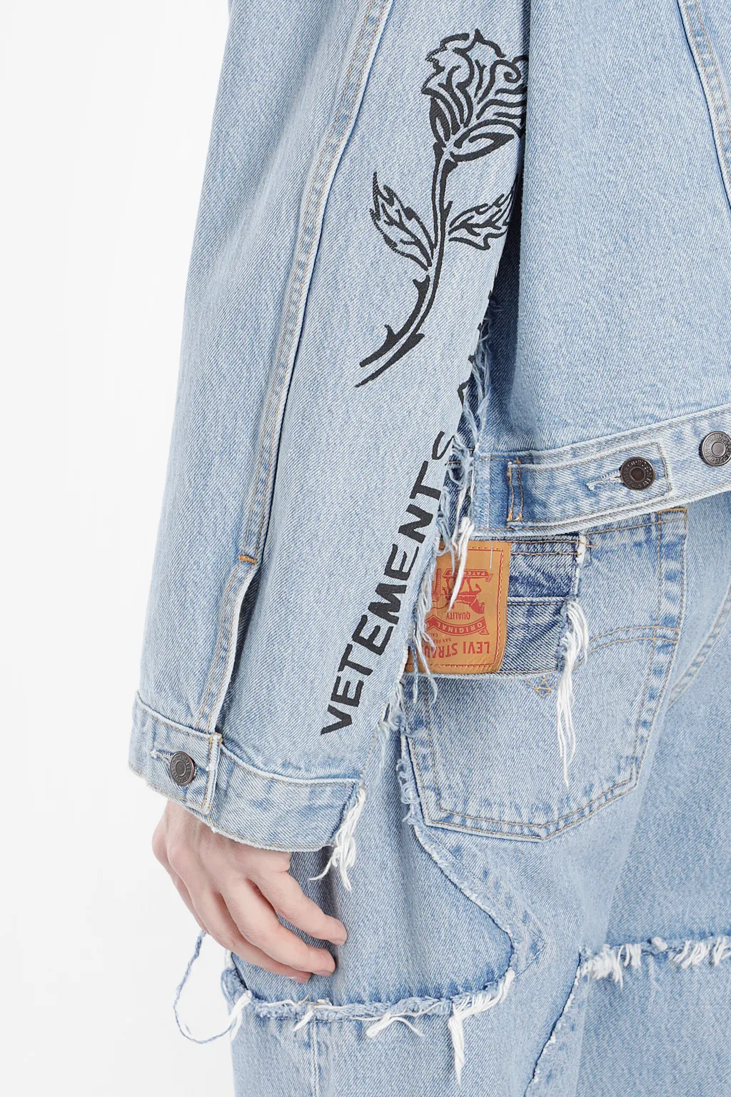 Tribal Deconstructed Denim Jacket