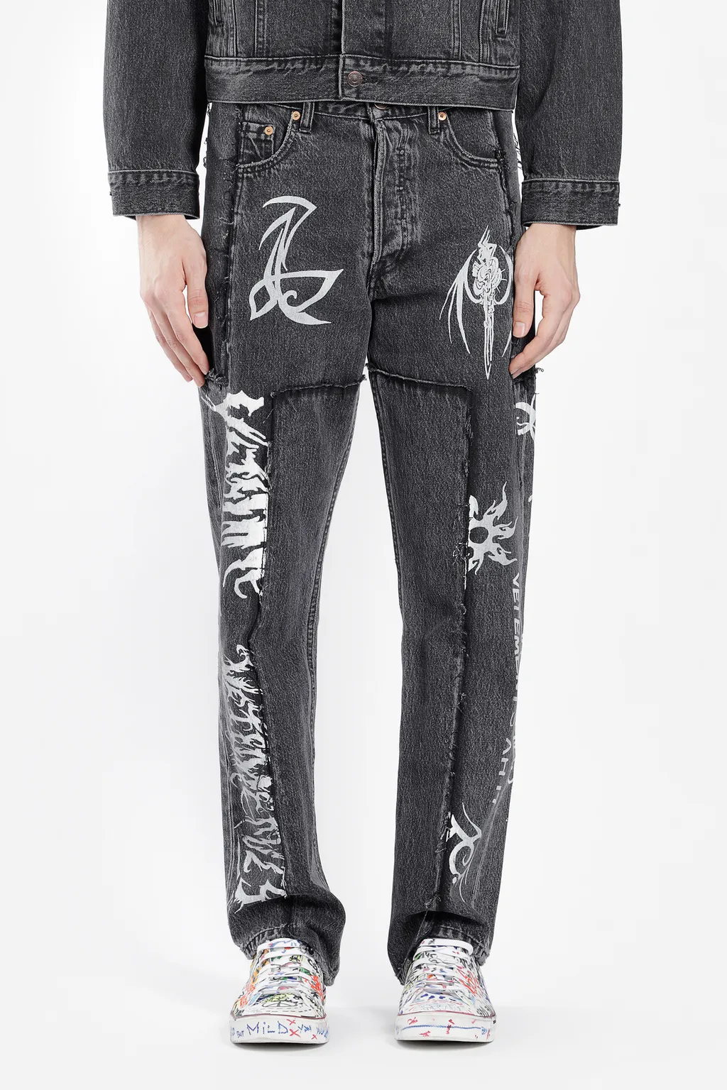 Tribal Deconstructed Jeans Grey
