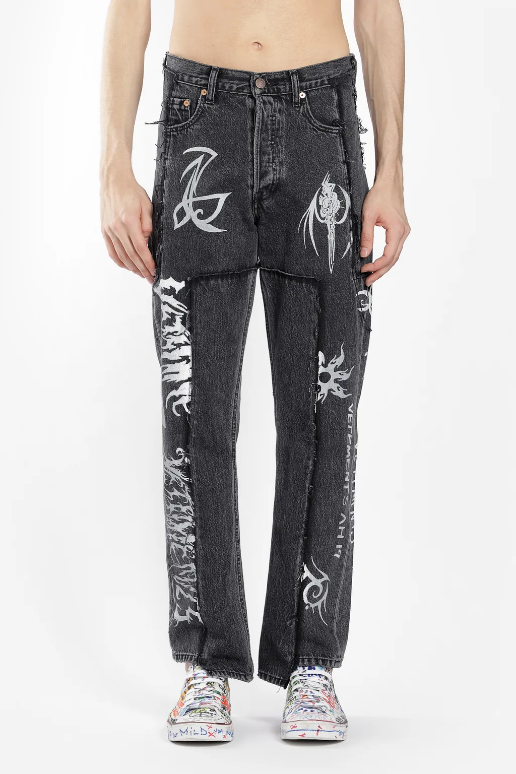 Tribal Deconstructed Jeans Grey